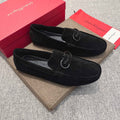 Ferragamo Black Buckle Loafers — hero