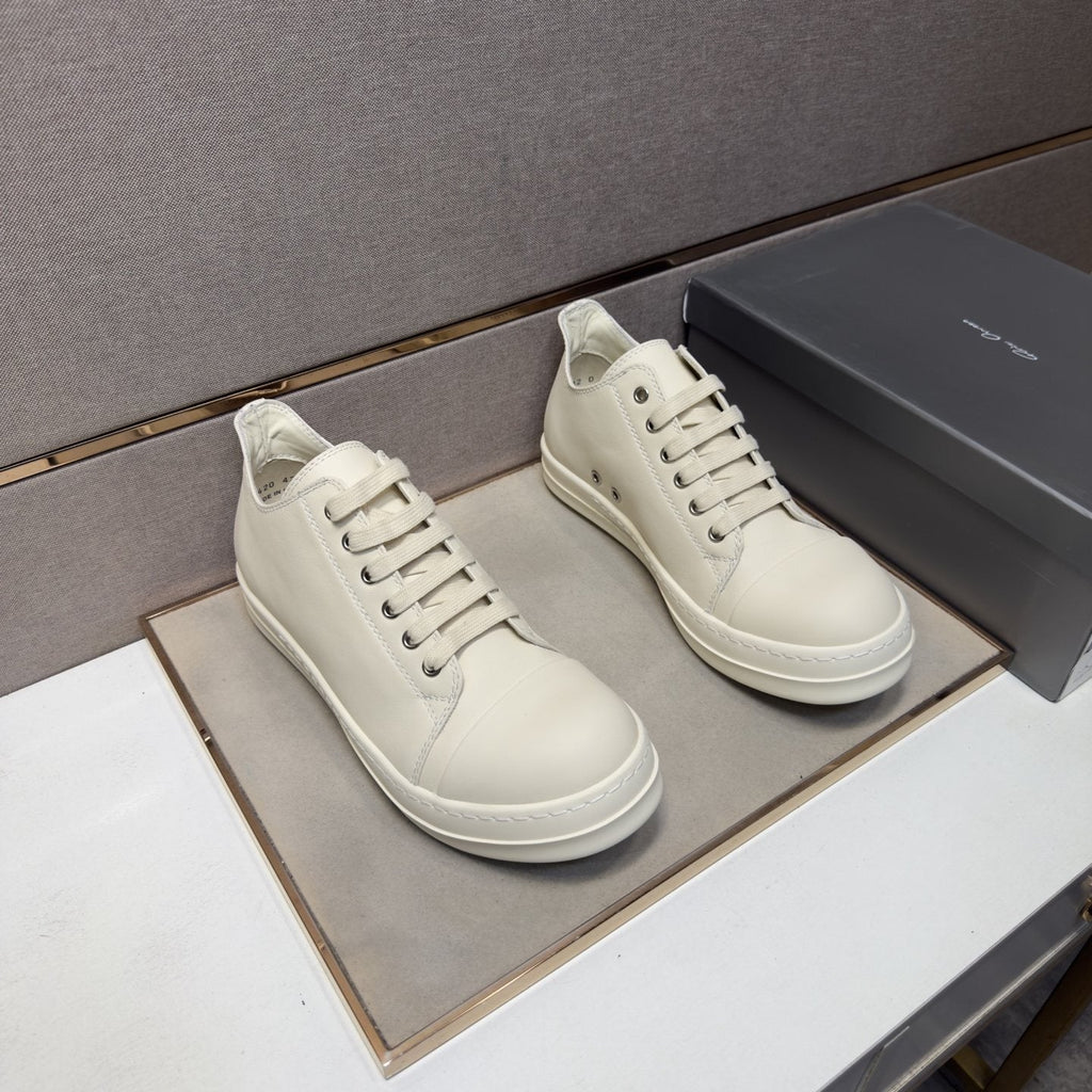 White Leather Low-Top Sneakers — hero