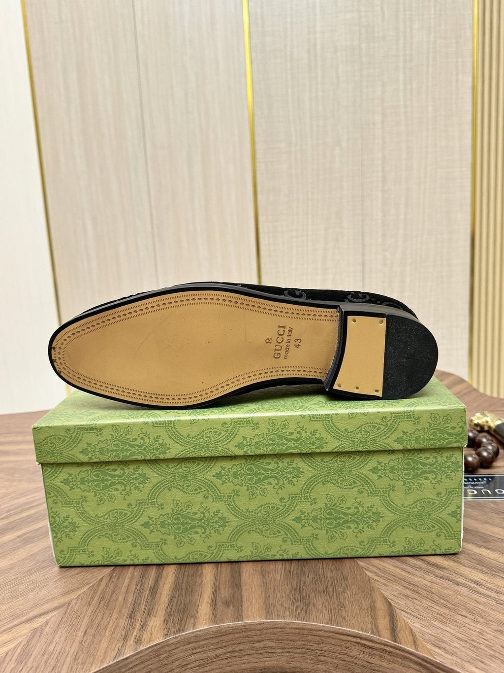 Gucci Horsebit Monogram Loafers — back