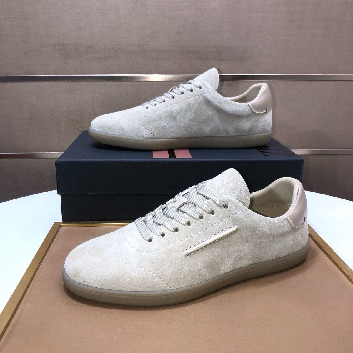 Zegna 232 Suede Low-Top Sneakers — front