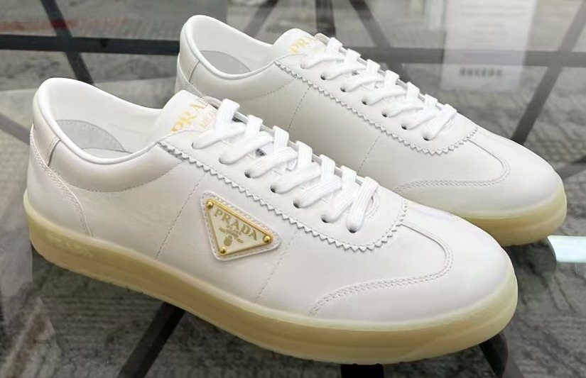 Prada Men's Low-Top Leather Sneakers — hero