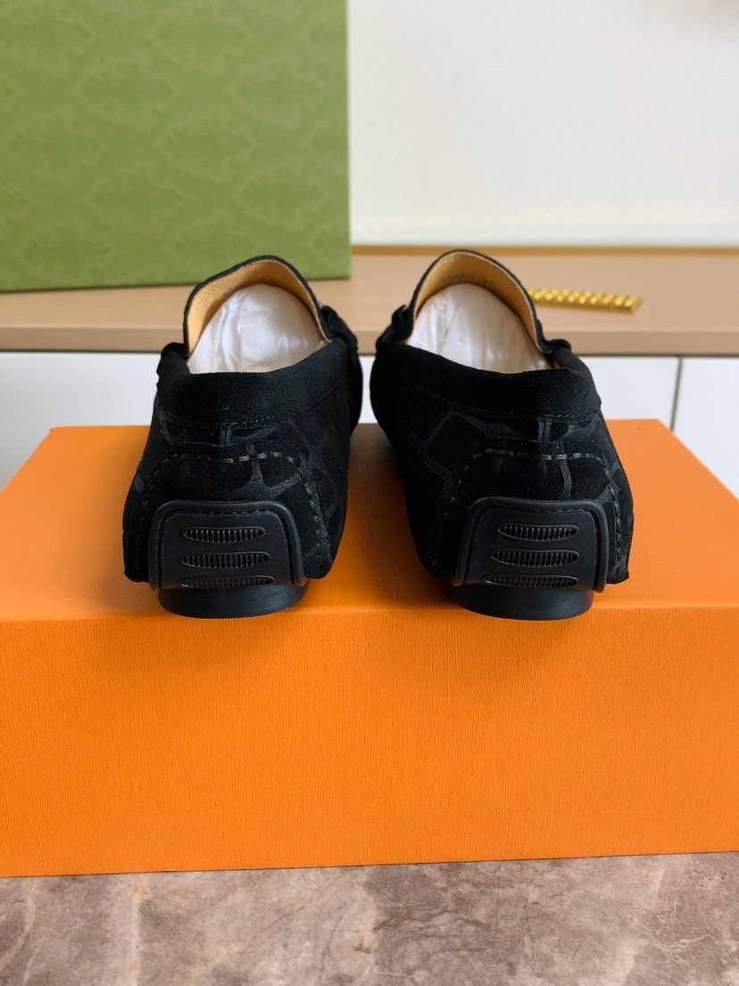 Gucci Textured Horsebit Loafers — back