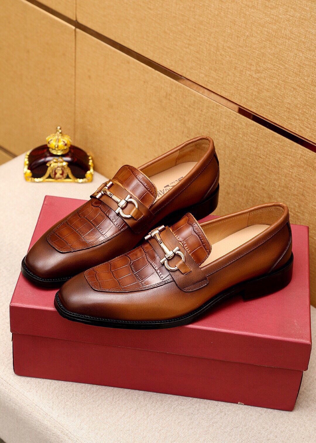 Ferragamo Embossed Bit Loafers — side